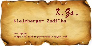 Kleinberger Zsóka névjegykártya